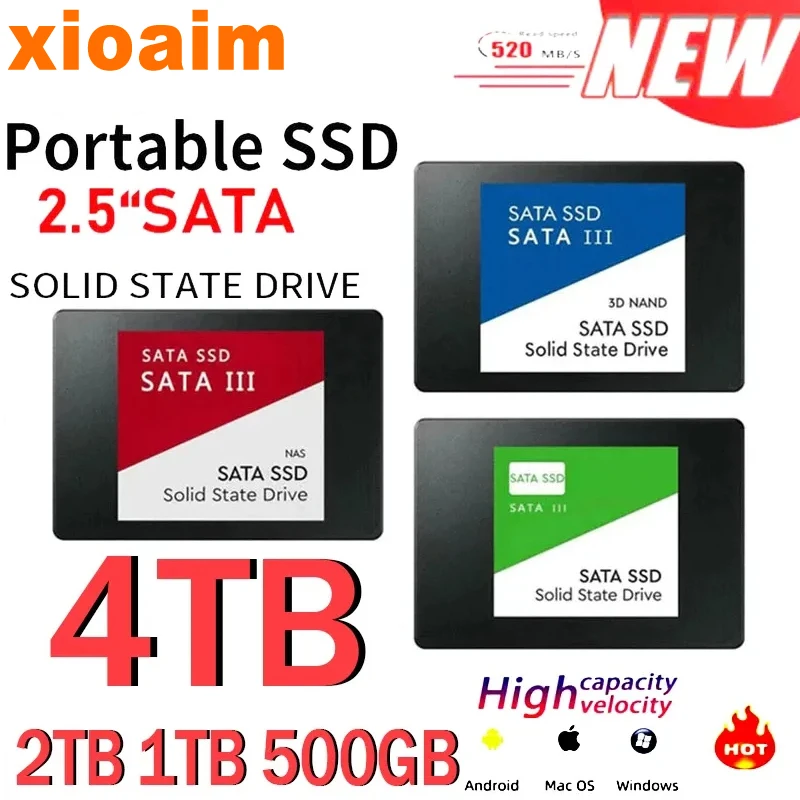 

For xiaomi Fast SATA SSD 2.5Inch High Speed SSD 4TB 500GB HD 1TB Internal SSD 2TB Solid State Drive For Laptop SSD Notebook