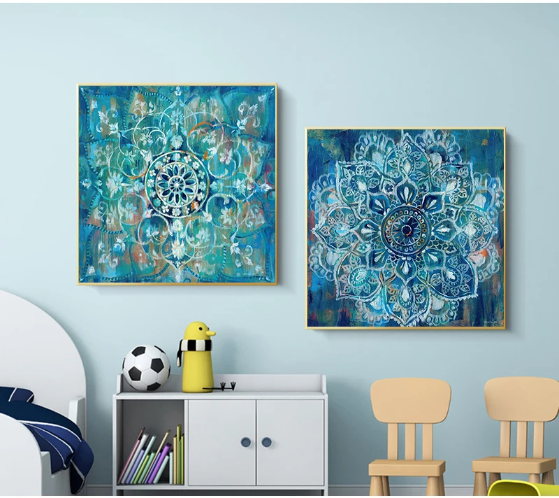 Abstract Mandala Flower Wall Posters And Prints Large Size Bright Color Modern Flower Canvas Painting Pictures Home Decor