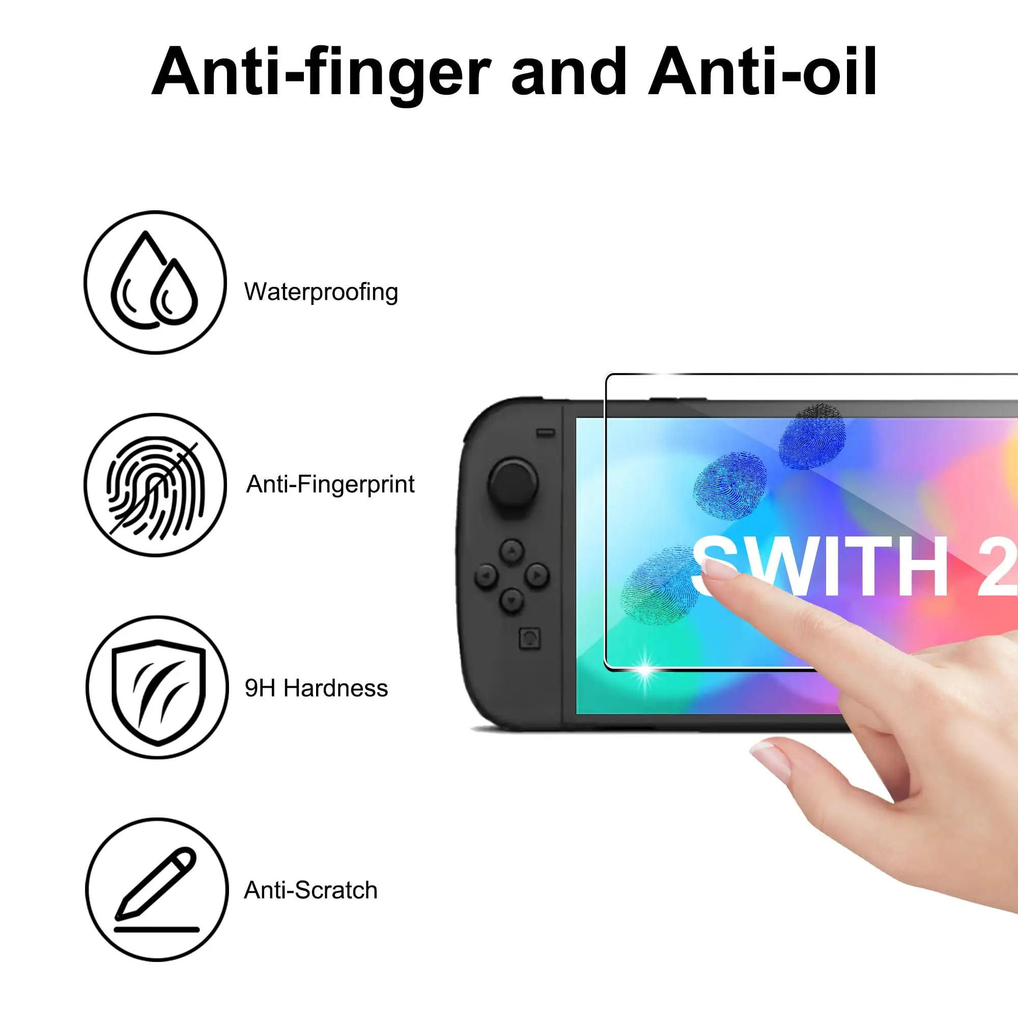 Paquete de 2/3 vidrio templado Premium para Nintendo Switch 2 2025, Protector de pantalla HD, película protectora transparente antiarañazos