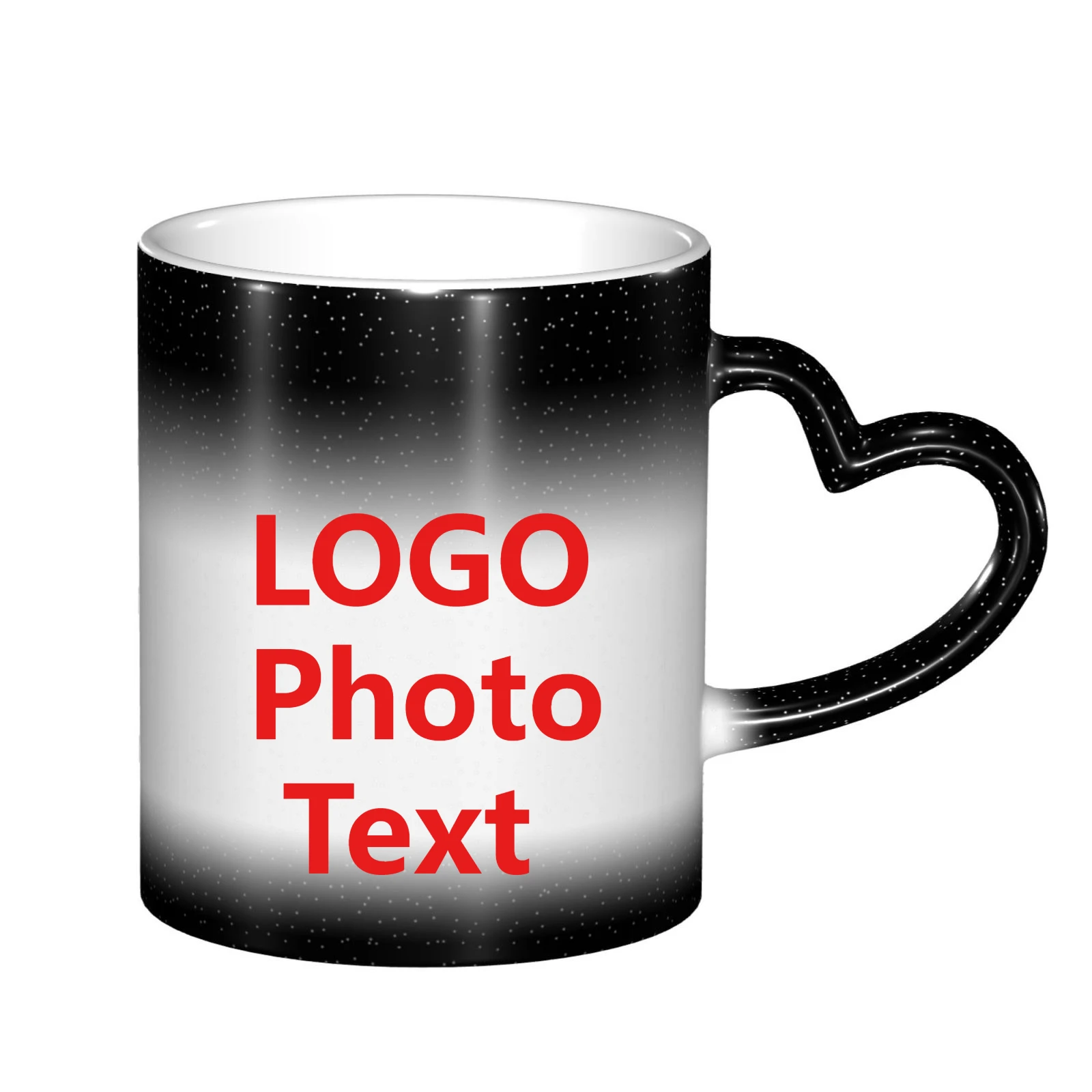 

11oz 330ml Personalized Your Photo Mug DIY Customized Ceramic Mug Heart Handle Type Coffee Milk Cup Couple Family Creative Gift