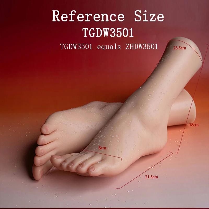 Silicone Feet Model High Quality Simulation 1:1 Female Mannequin Foot Fetish Footjob Nail Art Practice TGDW3501