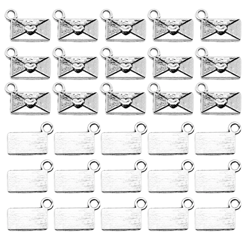 Pack of 30 Antique Silver Love Letter Charm for DIY Jewelry Making Individualized Pendants for Bracelets and Dropship