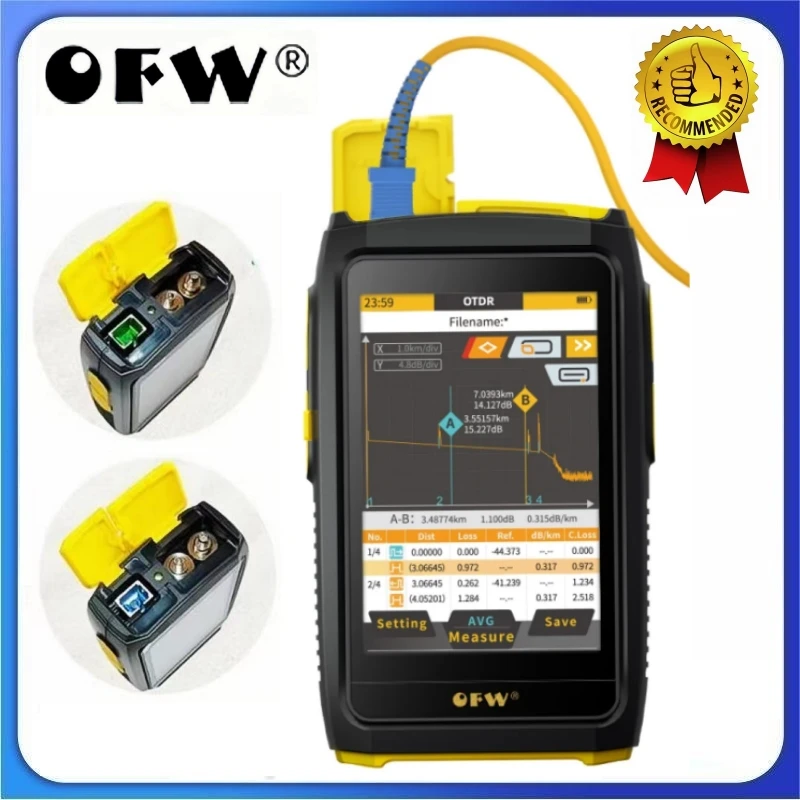 Mini OTDR Active Fiber Live Test 1550nm 20dB 80KM Fiber Reflectometer Touch Screen OPM VFL OLS Tester SC APC/UPC Connector