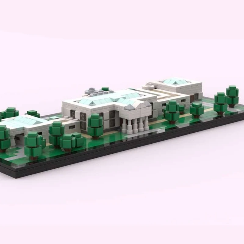 1037 peças série de arquitetura famosa casa branca diorama bloco de construção montagem centro da cidade decoração tijolo presentes para crianças moc- 195975