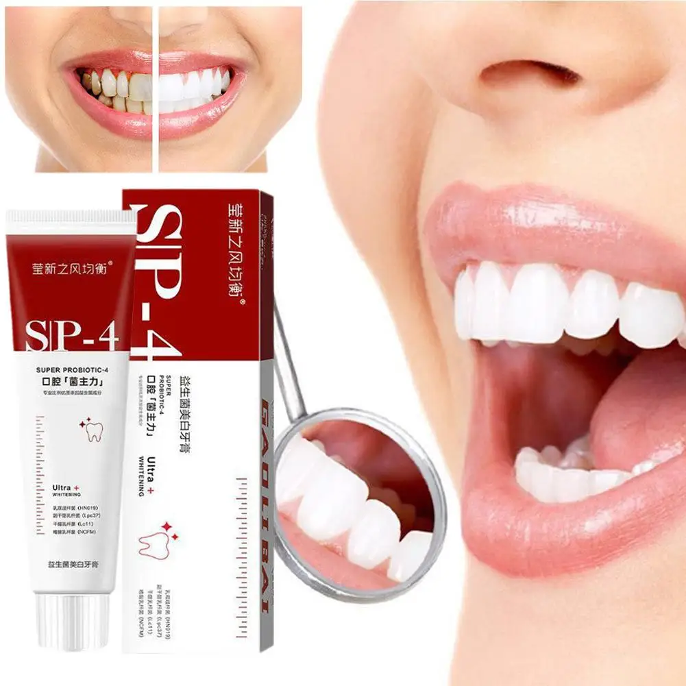 Sip-4 Probiotic Toothpaste Sp-4 Brightening Whitening Breath Care Cleaning BreathFresh Fresh Toothpaste Tooth Teeth Health P6Y5