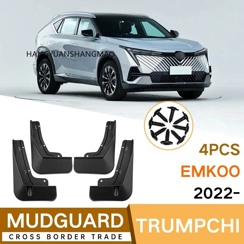 Mudguards FOR Trumpchi GAC Emkoo 2022 Car Mud Flaps Splash Guards ABS Black Exterior Modification Accessory Anti Mud Sand