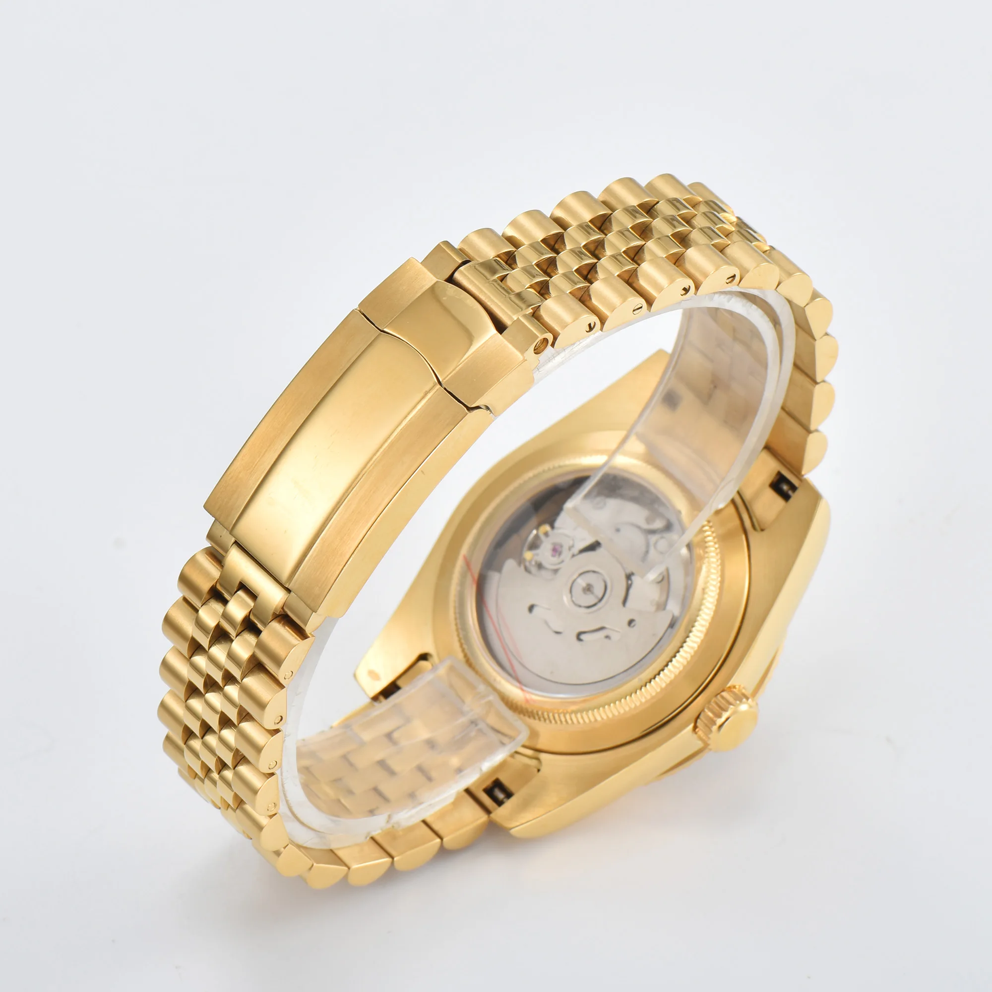 Orologio automatico da uomo NH35 da 39 mm con cassa in zaffiro con movimento automatico NH35 autentico giapponese Orologio arabo date_just Personalizza il logo