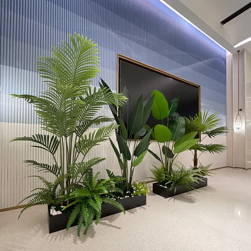 Simulation plant sunflower bird of paradise bamboo landing large green plant