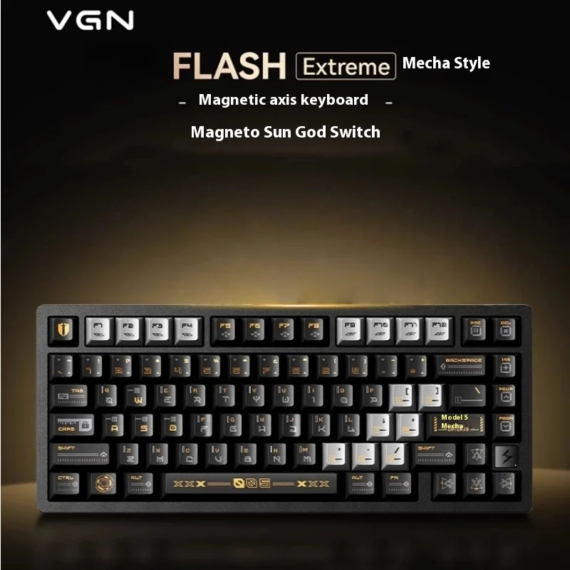 

Vgn Flash Electromagnetic Axis Keyboard 75 Customized Gaming Keyboard With Aluminum Gasket Hot Swappable Computer And Office Use