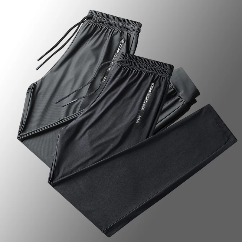 

NASA GISS Ice silk long pants, casual quick drying pants, men's summer cropped pants, large size, high elasticity, sports, casua