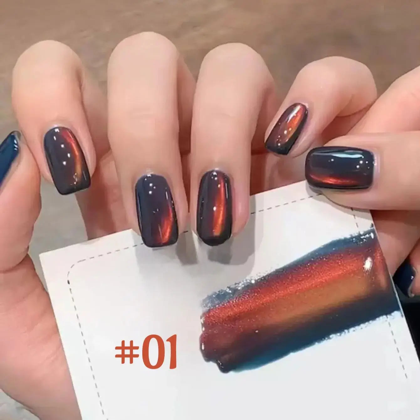 ZH 1PCS Traces of Chasing Light Multicolor Flashing Brightening Purple Gold Brownish GreenCat Eye Nail Gel Polish