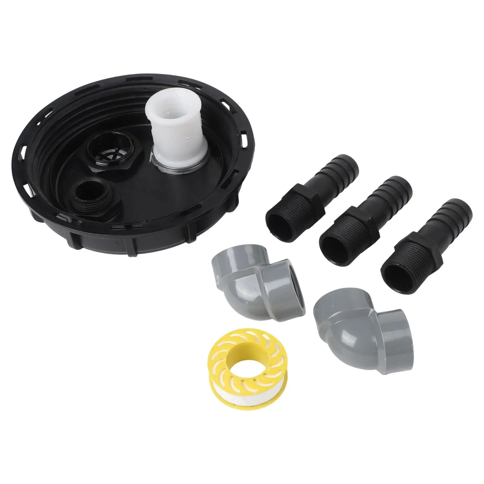 

Крышка IBC 163 мм для аксессуаров к резервуару для воды с 2 быстроразъемными соединителями для труб 25 мм, прочный пластик PP, для садового орошения