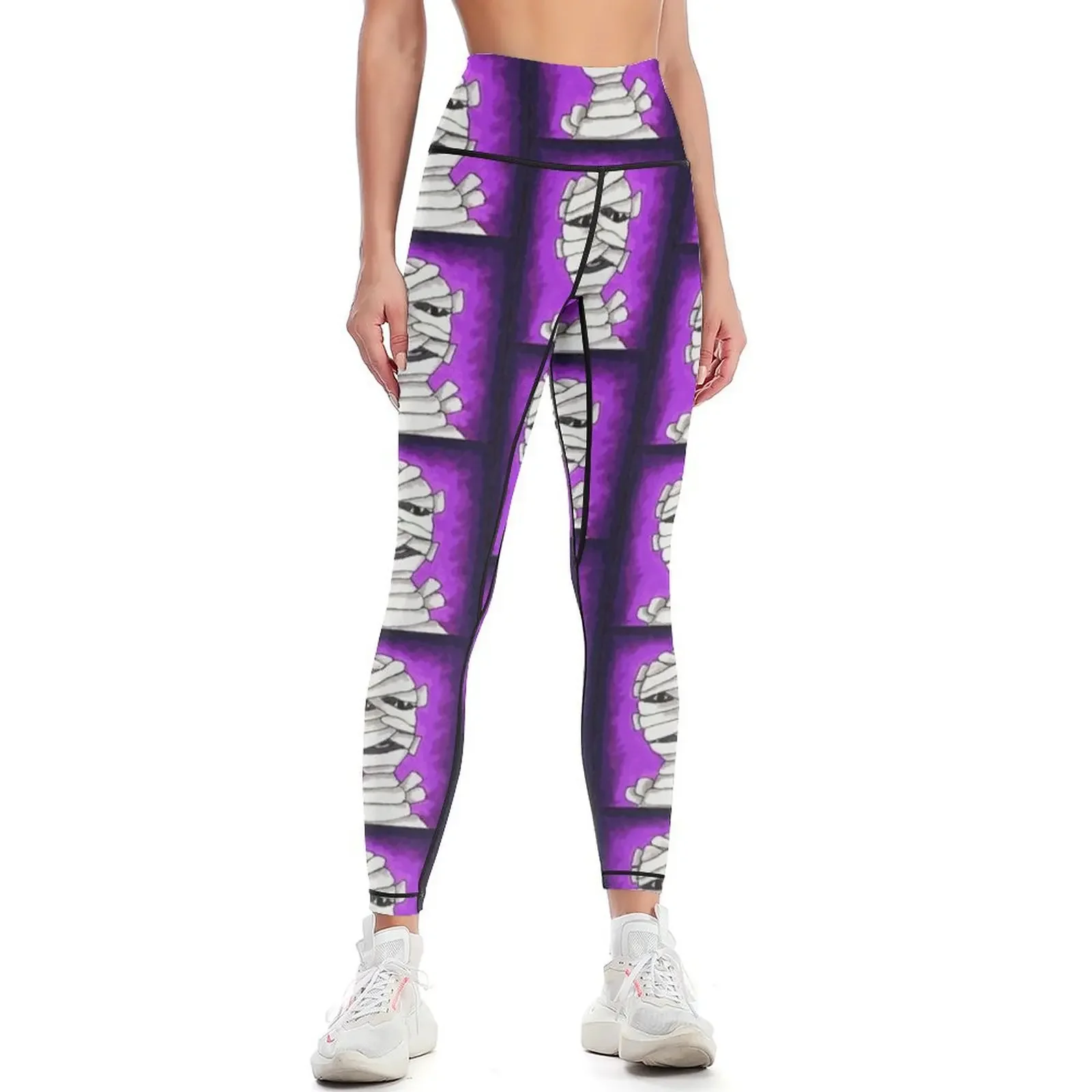 

Halloween Mummy in Purple Leggings legging pants raises butt Tight fitting woman Women's gym legging gym Womens Leggings