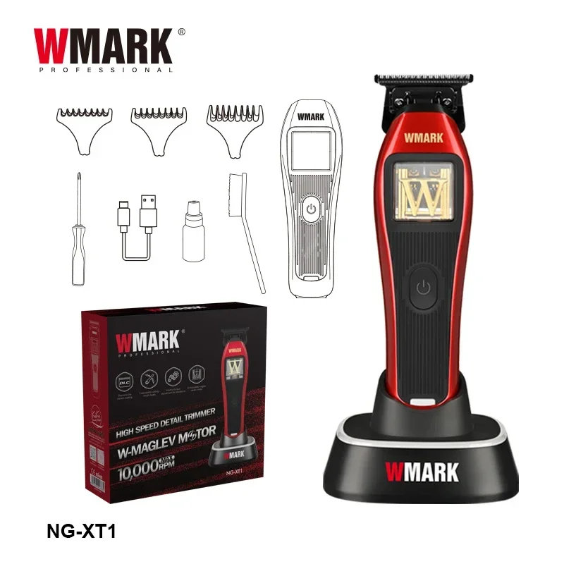 2024 WMARK NG-X1T men's hair sculpting clippers,Vector motor 10000RPM, 3 module skins,DLC Blade