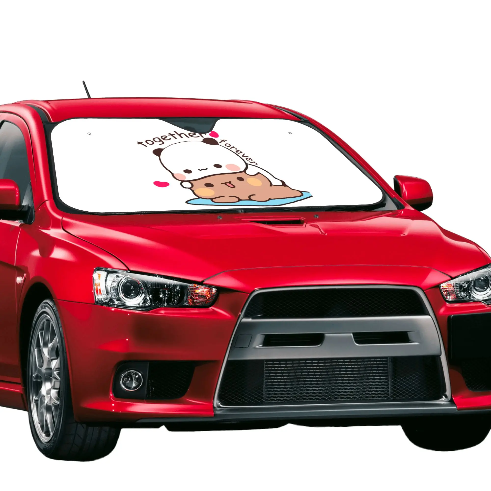 Car Front Windshield Sun Visor Panda Bear And Brownie BUBU DUDU Couple UV Protection Car Sun Shade  Covers Car Solar Protection