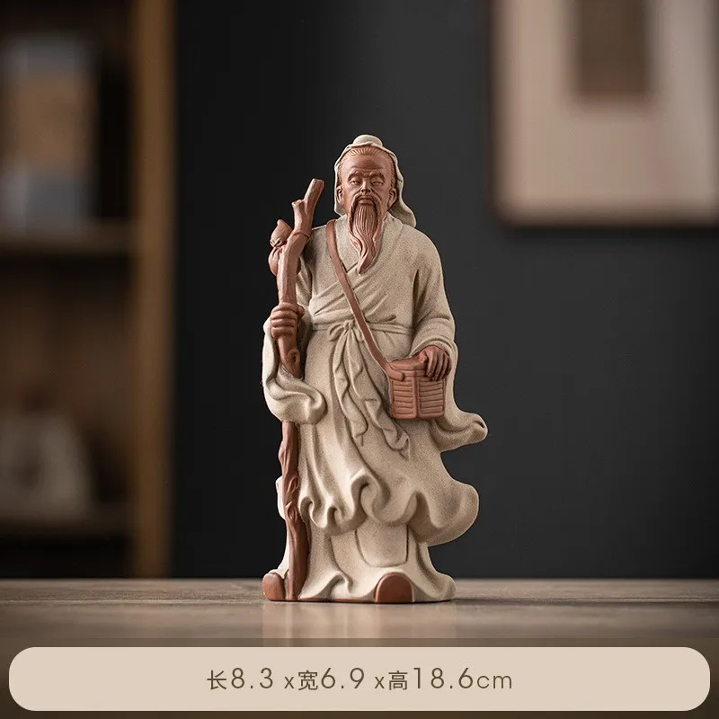 Chinese Zi Sha Clay Hua Tuo Statue Chinese Physician Surgeon Figure Collection