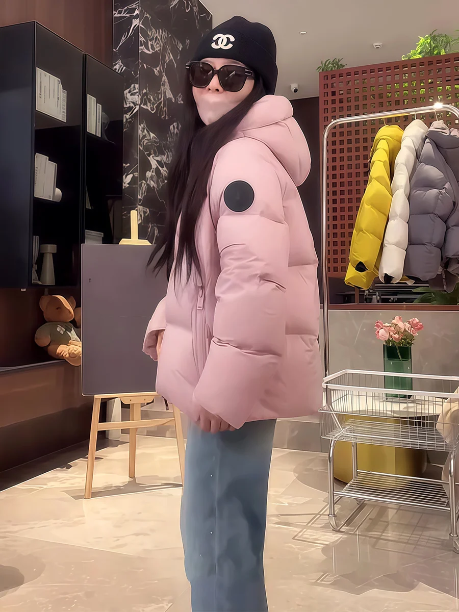 

Women's Hooded Du down Jaet Thi Warm Puffy Cloud Bread Coat Long Mid-Length Casual Sle Zipper ket Ci Leisure