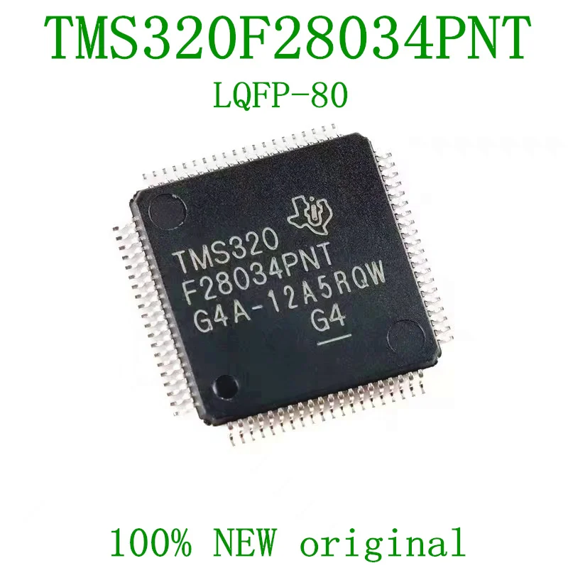 Piccolo 32-bit Microcontroller-MCU, TMS320F28034PNT, LQFP-80, C2000, C28x, 100% New