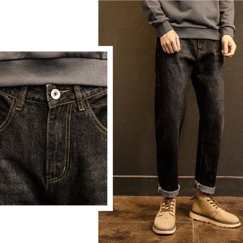 With Pockets Man Cowboy Pants 2025 Trend Japanese Street Style Retro Y2k Vintage 90s Streetwear Stylish Designer Jeans for Men