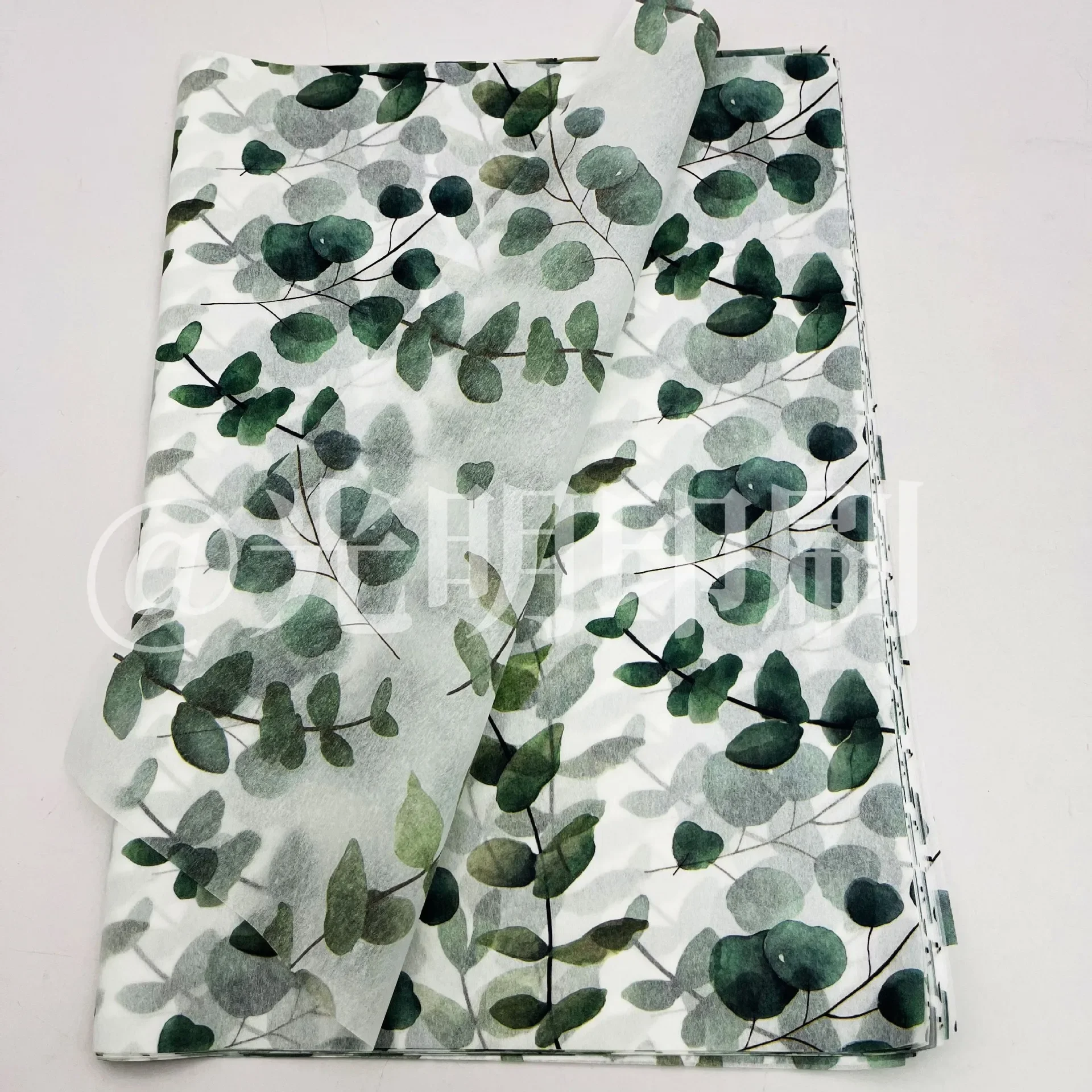 50x70cm Wild Forest Eucalyptus Leaf Snow Pear Paper Green Pattern Cutting Flowers Gift Box Tissue Paper Clothing Wrapping Paper