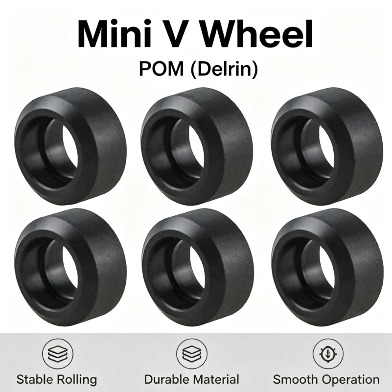 20Pcs Openbuilds POM Mini V Wheel Delrin Idler Pulley V-Slot Linear Rail Roller for CNC Router 3D Printer Aluminum Profiles