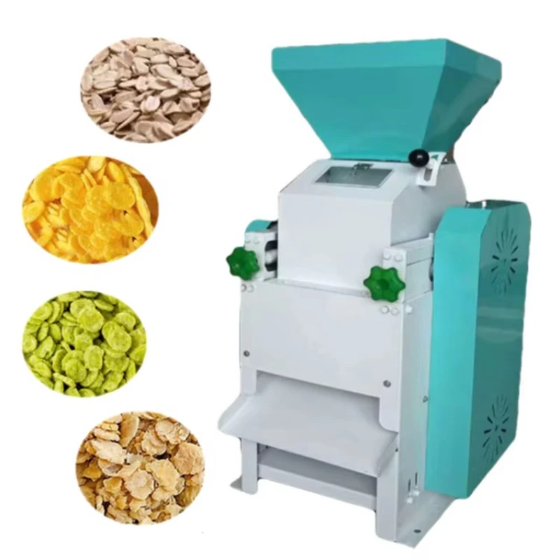 Cereal pequeño para desayuno de avena, máquina para hacer escamas de maíz y avena, máquina para hacer crepé de cebada y trigo