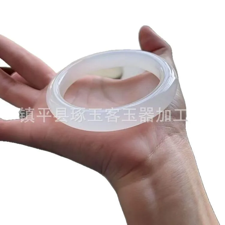 سوار من اليشم والحجر الطبيعي النقي باللون الأخضر الجليدي، لوحة حبر بدون لون، ظلال ثلج Danqing باللون الرمادي، هدية مثالية للنساء #5