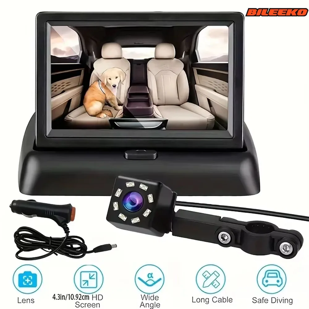 

Bileeko 4.3-inch HD Car Backup Camera & Safety Seat Face Mirror Camera - Night Vision