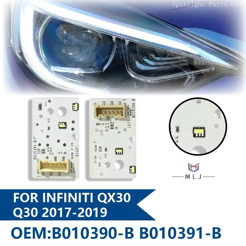 Pour Infiniti Q30 QX30 2017 2018 2019 – Plaques LED DRL OEM B010390-B B010391-B Blanc Super Lumineux – Cartes de puces pour feux de jour