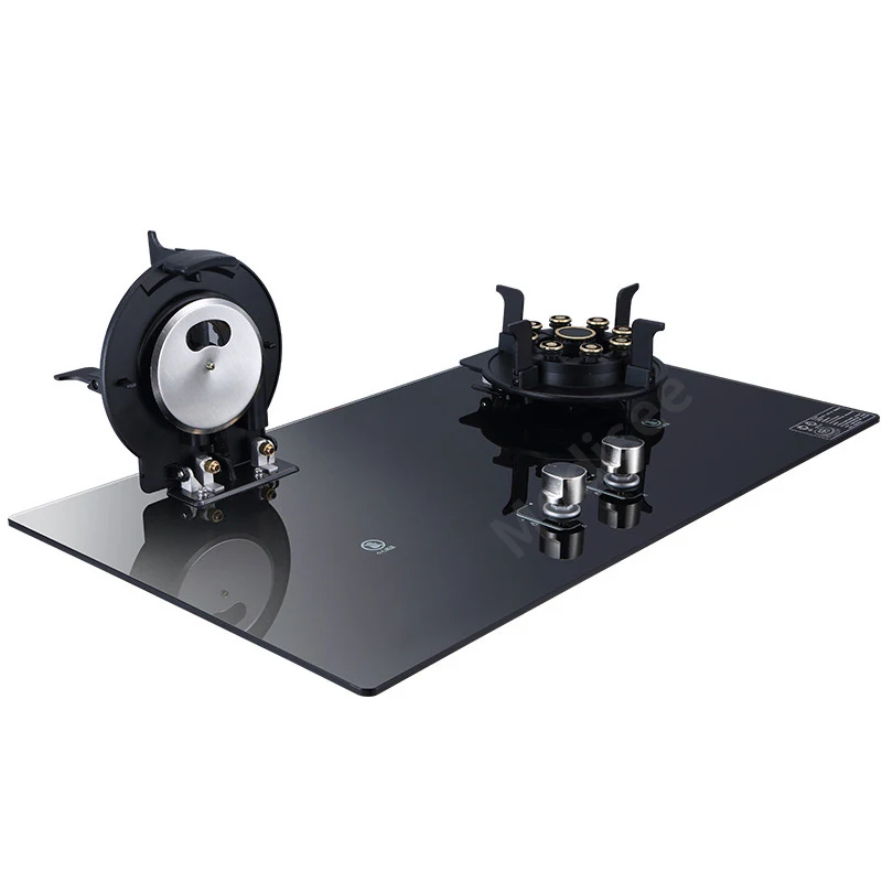 Home Kitchen 4.8KW Gas Cooktop Stove Embedded Fierce Fire Stove Timer Function Flip Gas Cooker Energy-Saving High Efficiency