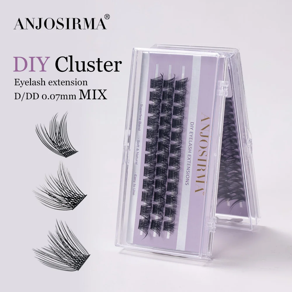 ANJOSIRMA DIY Eyelash Extension Individual Cluster fluffy Lashes Thick Natural Look Soft False Eyelashes lash clusters makeup