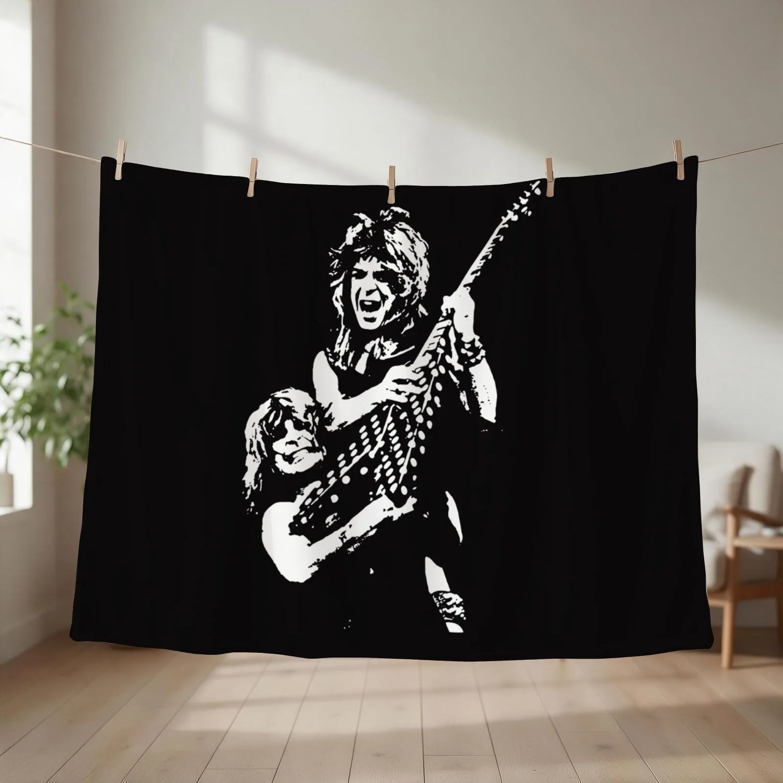Randy Rhoads Tribute Throw Blanket couch cozy soft plush fuzzy picnic outdoor blanket