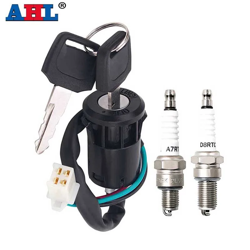 ATV Electric Door Lock Plug Ignition Key Switch & Spark Plug For TaoTao Buyang Coolsport Kazuma 110cc 125cc 150cc  200cc 250cc