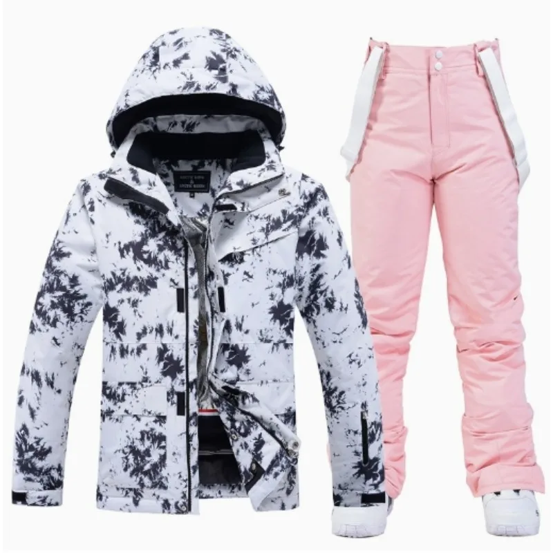 

Лыжный костюм -30 градусов для мужчин, зимняя ветрозащитная водонепроницаемая толстая теплая лыжная куртка и зимние штаны, комплект уличной мужской одежды для сноуборда