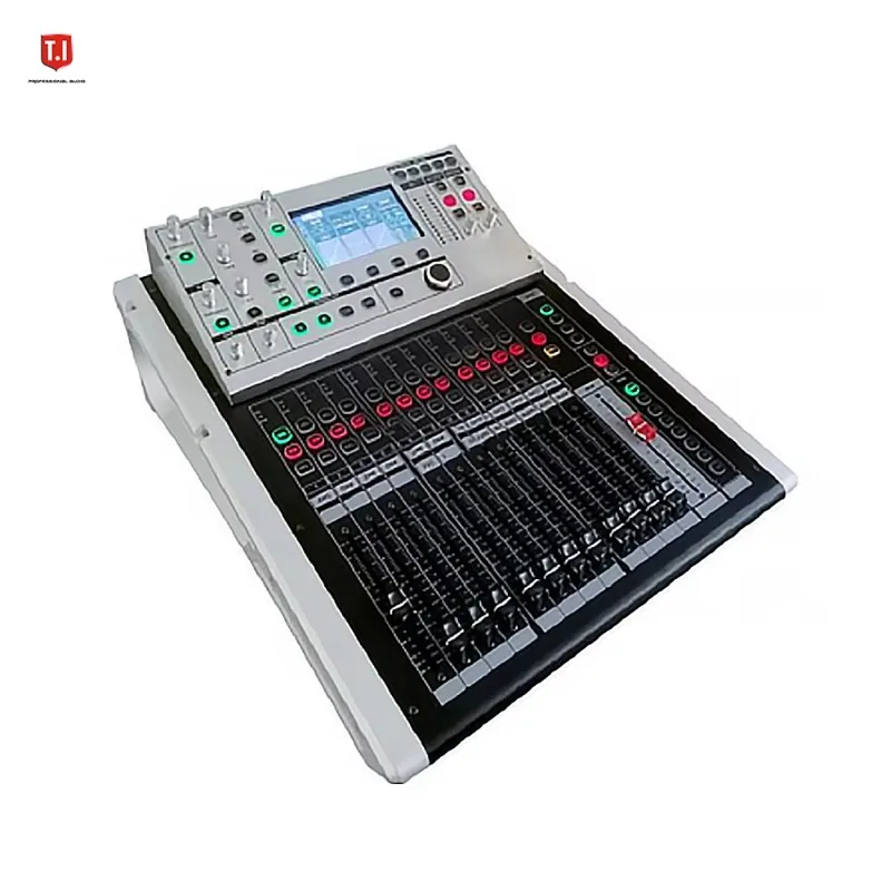 16 Channel Digital Mixer with Gain Control, Professional DJ Console for Live Show and Party Activities
