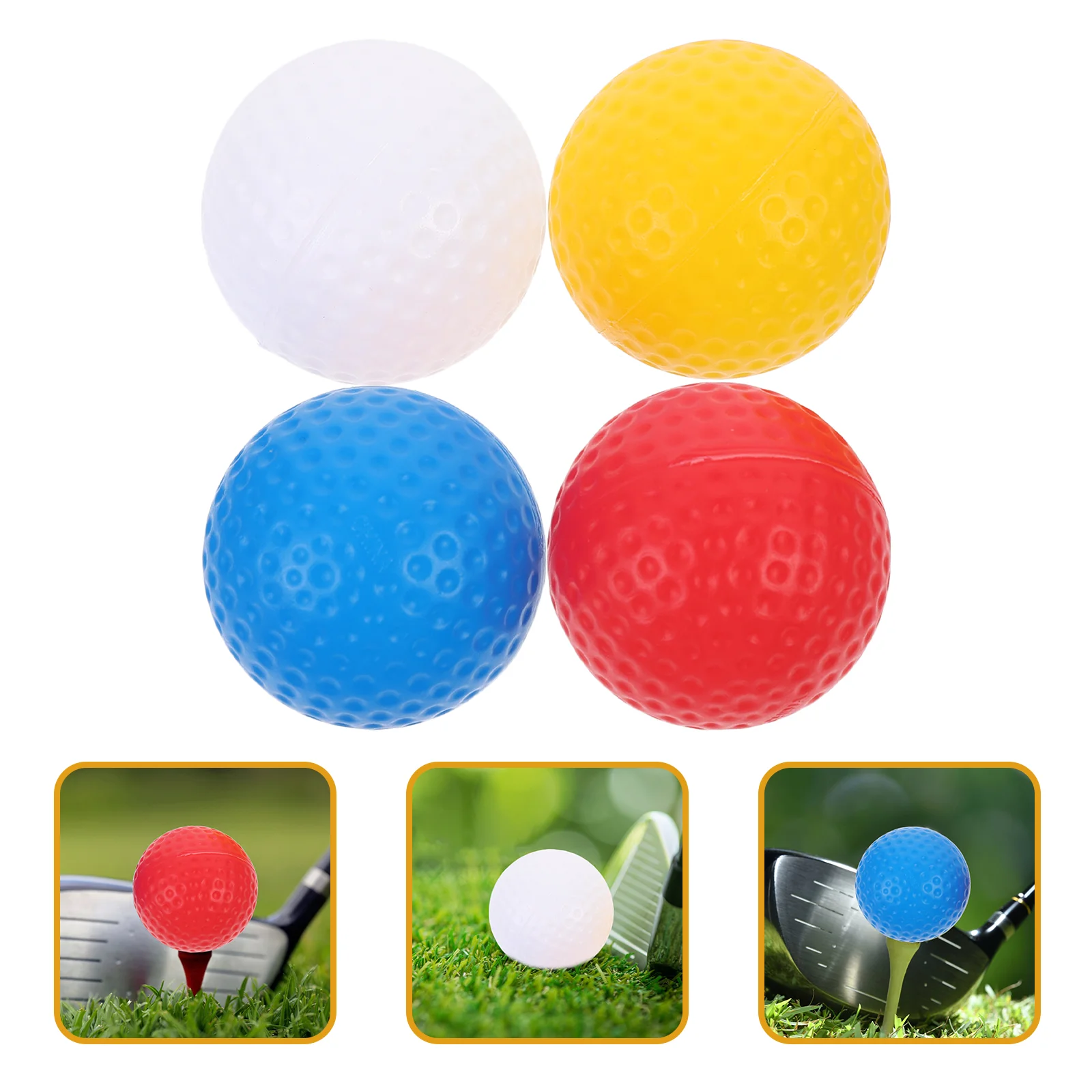 16 Pcs Major Practice Ball Hollow Holeless Golf Man Miss Balls Colored Golfing Pp Plastic