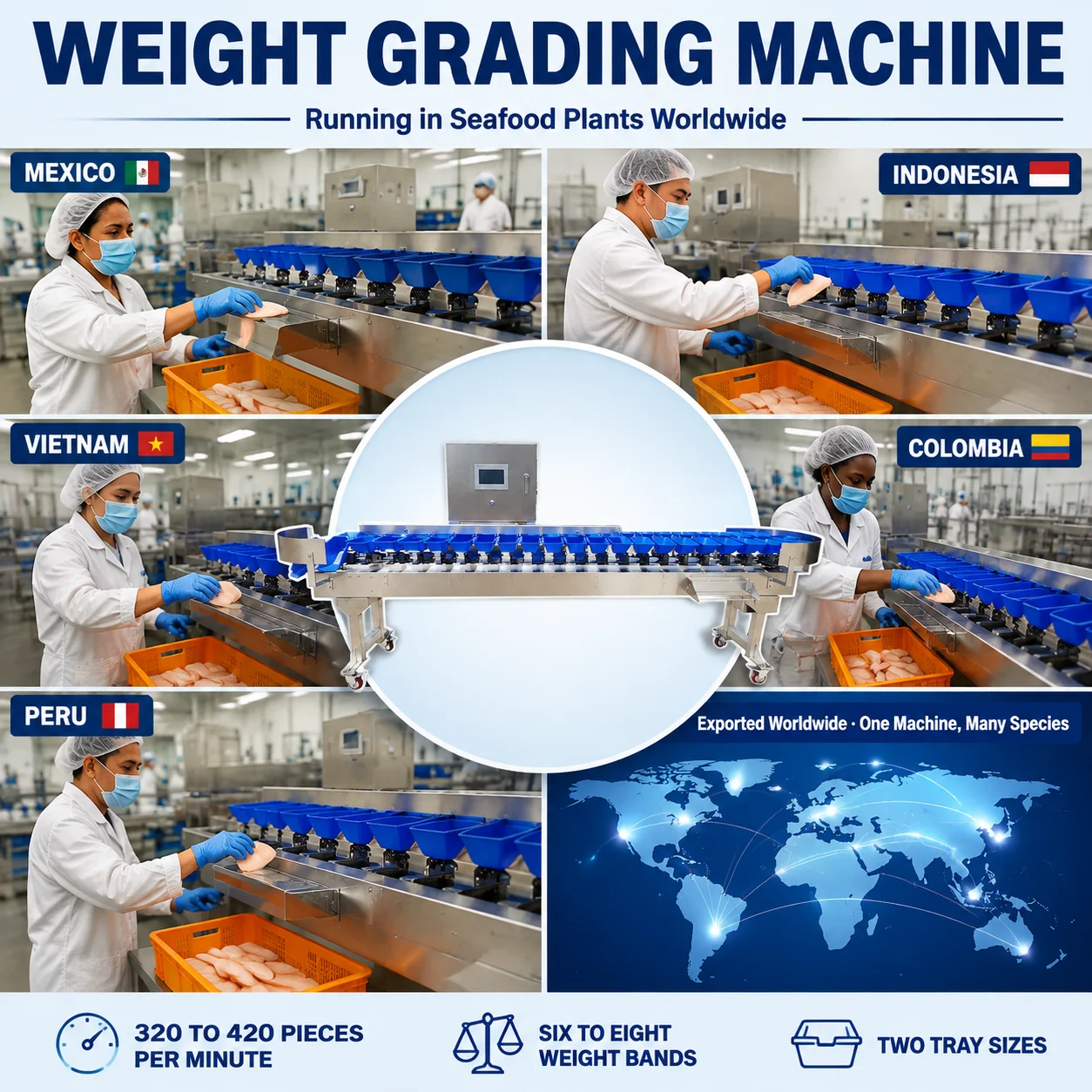 Vegetable Weight Grading Machine Food Grade Stainless Steel Six Outlet Rotary Tray Weight Sorter for Potato Onion Sorting Line