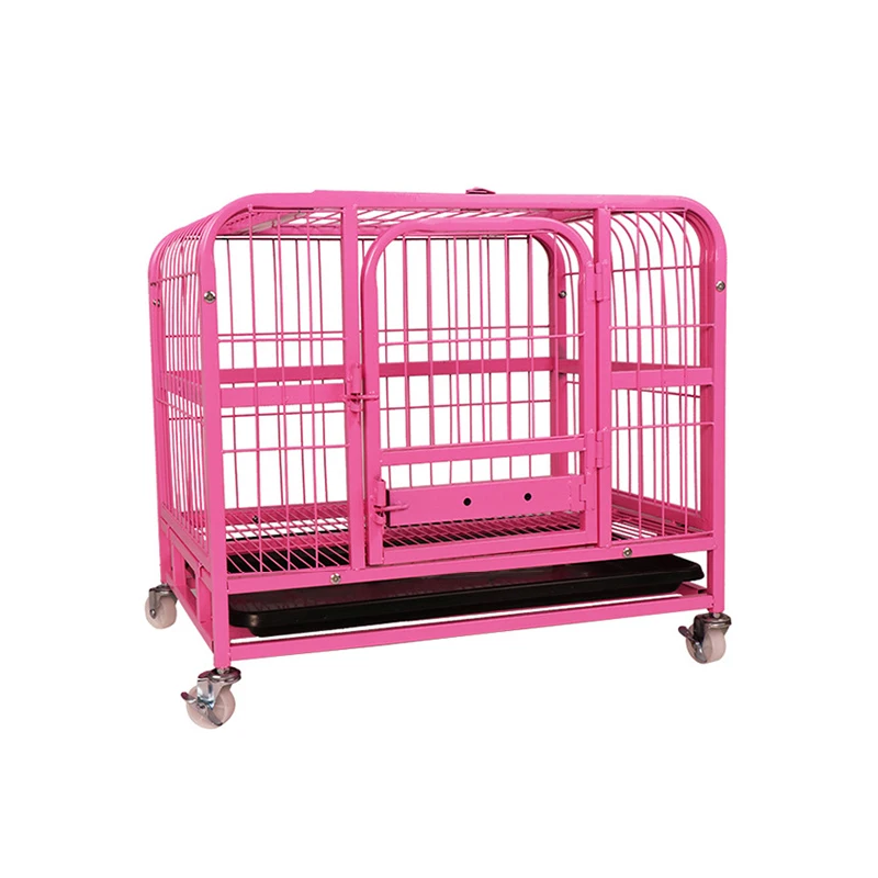 Hot Sale Metal Wire Dog Crate Large Front Door Dog Cages Metal Kennels Stainless Steel With Tray