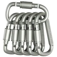 6/4PCS Carabiner Set for Key Camping Survival D Type Mountaineering Buckle Quick Hanging Alloy Aluminum Tactical Caribiner Hook