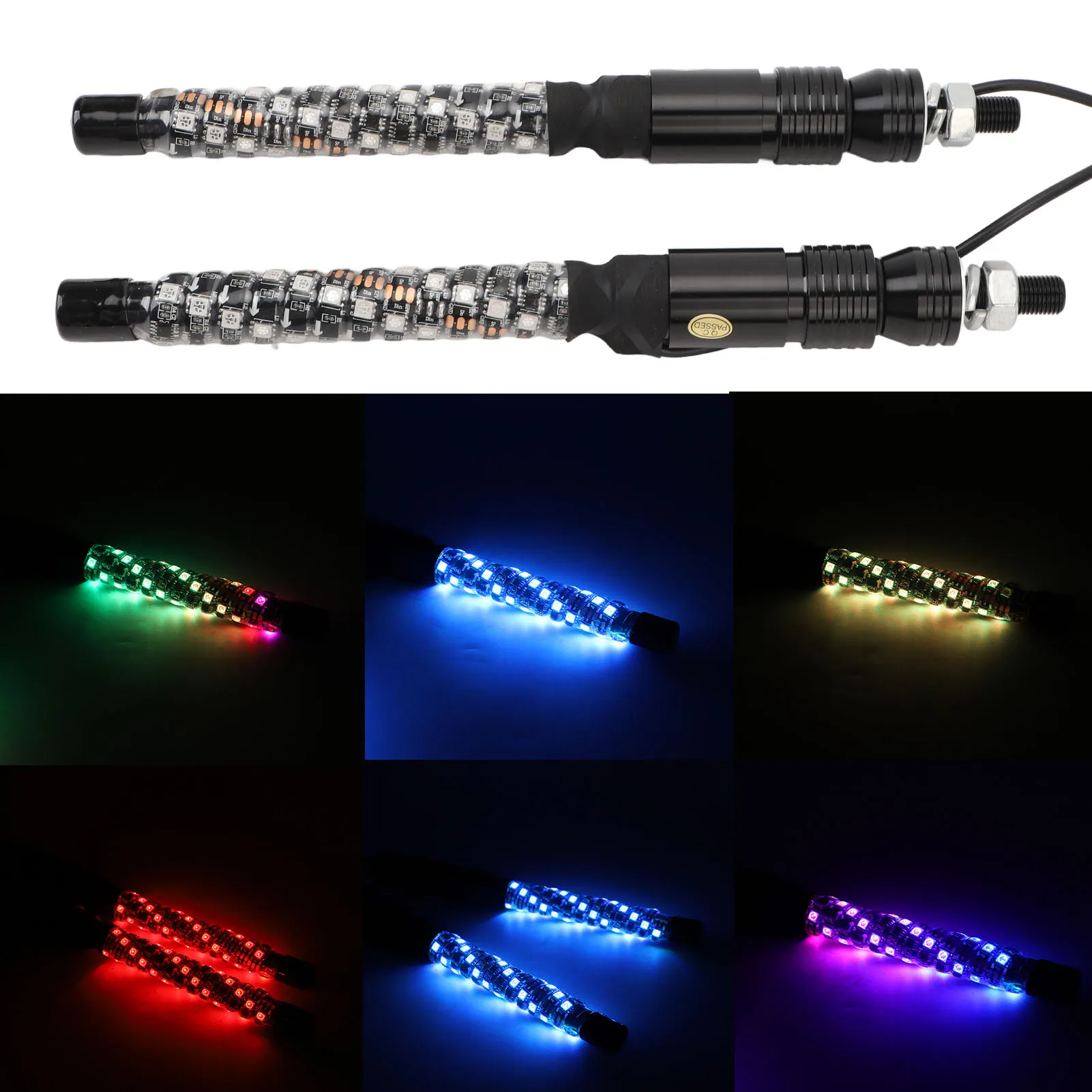 LED Flagpole Lamp Remote Control Plug and Play Waterproof Antenna Whips Light Overload 1ft 12 To 24V for Truck