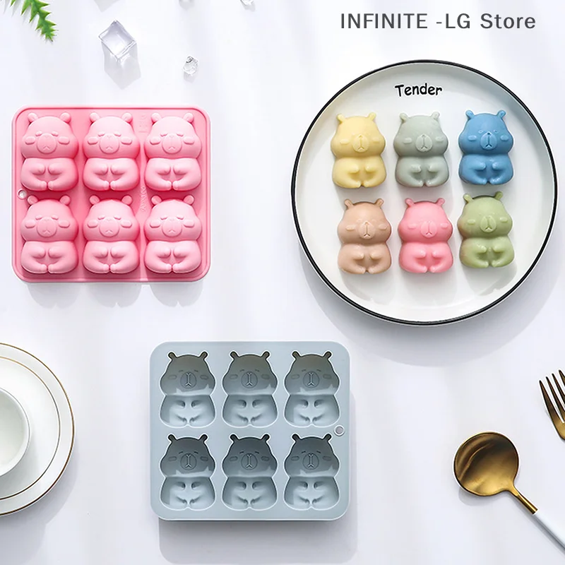 Cartoon Kapibala Animal Silicone Capybara Chocolate Mold Fudge Candy Jelly Mould Cake Decor Baking Ice Tray Gifts Baking Tool