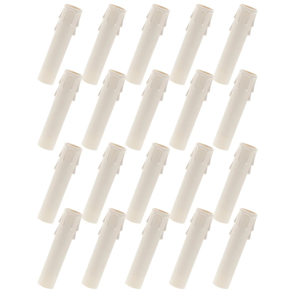 20 Pcs Teardrop Plastic Sleeve Sleeves for Chandeliers Parts Covers Fold Holder Accessories Socket Holders