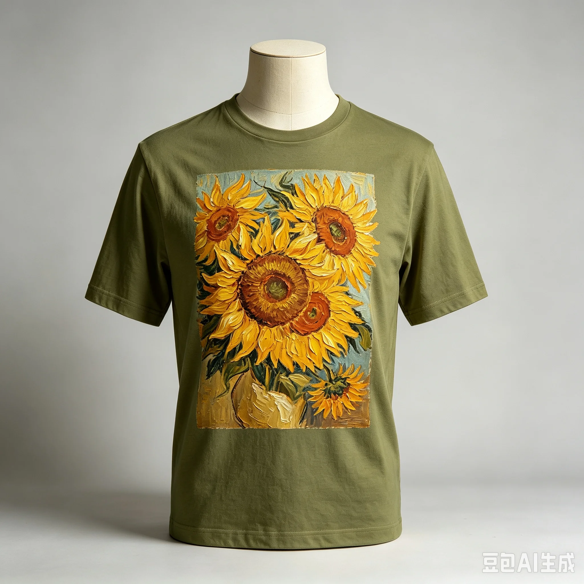 2026 Summer Sunshine Leisure Style Loose and Comfortable Top Sunflower Plant Print