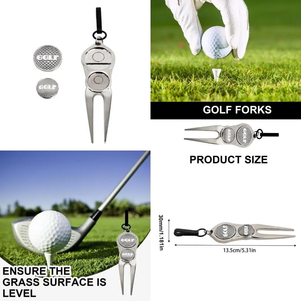 

R6FE Golfs Green Divot Fork Metal Golfs Divot Tool Curved Golfs Green Part