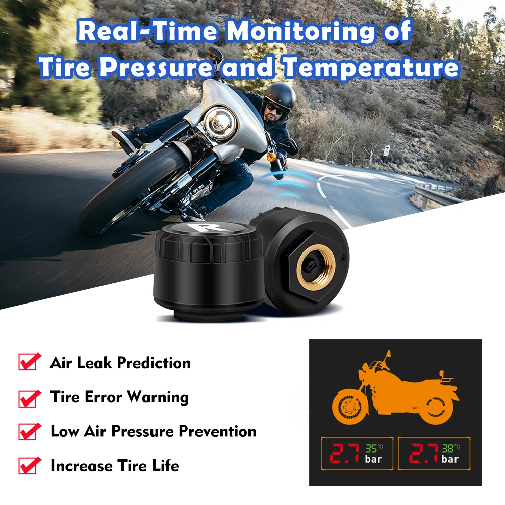 VSYS F4.5X 4.5\'\' LCD Motorcycle DVR 1080P SONY IMX307 170° Angle Front & Rear Camera Waterproof Dash Cam TPMS WiFi Parking Mode