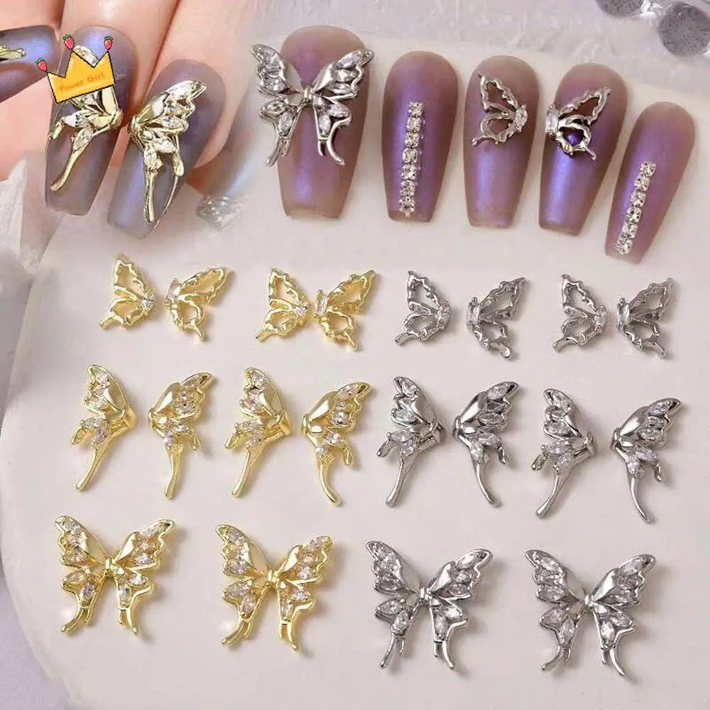 Symmetrische vlinder Koreaanse nail art nagelbedels nagelboren manicure accessoires vlinder nageldecoraties nagelsteentjes
