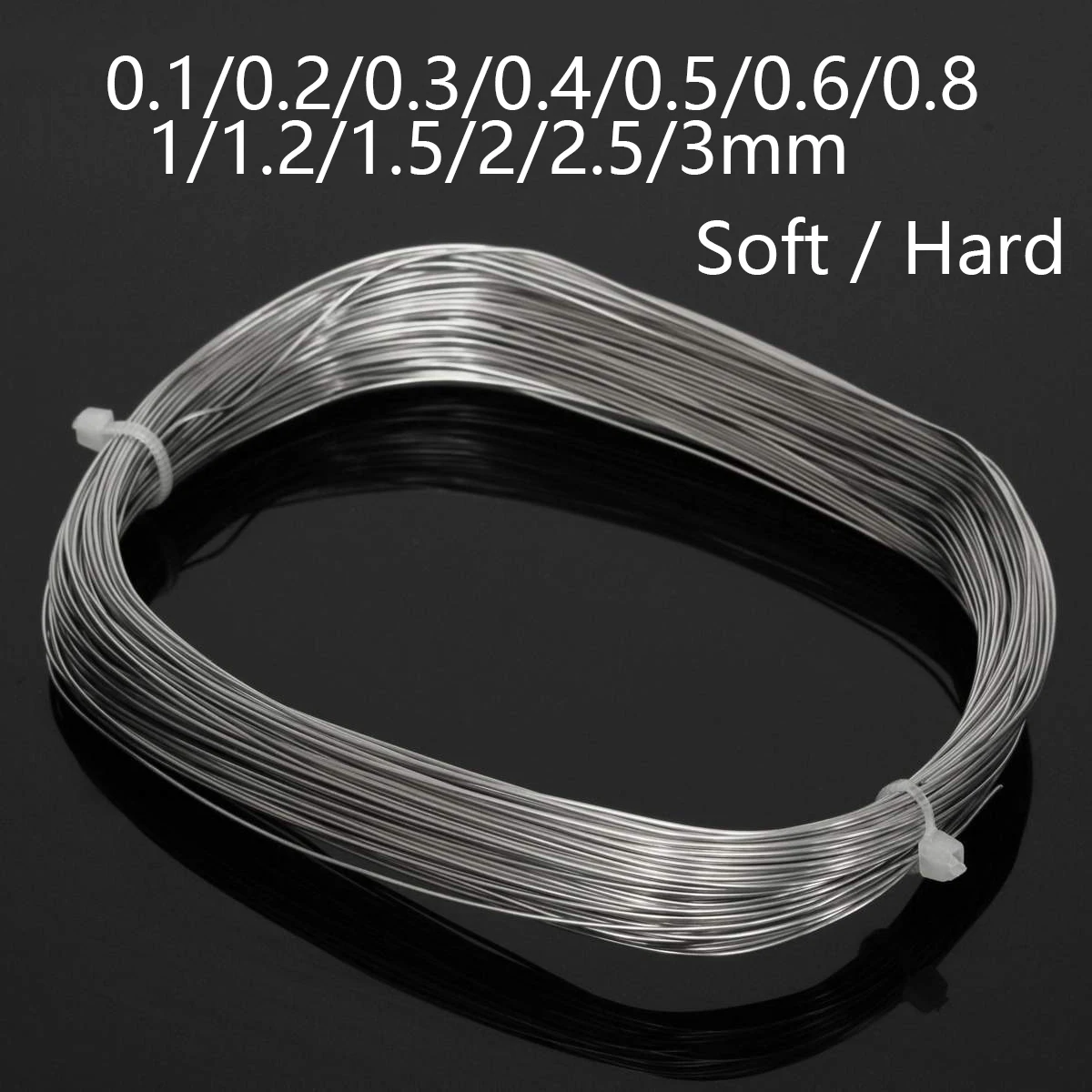 A2 304 Stainless Steel Single Wire Rope 0.1mm--3mm Sofe or Hard Wire Various Lengths