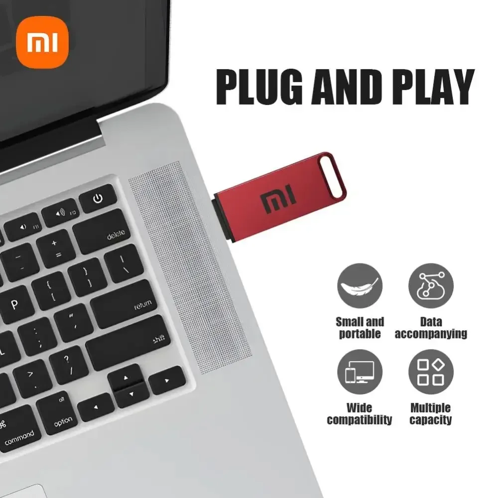 XIAOMI Original 2TB USB 3.1 Flash Drive High-Speed Pen Drive 1TB Metal Waterproof Type-C USB Memory For Computer Storage Devices