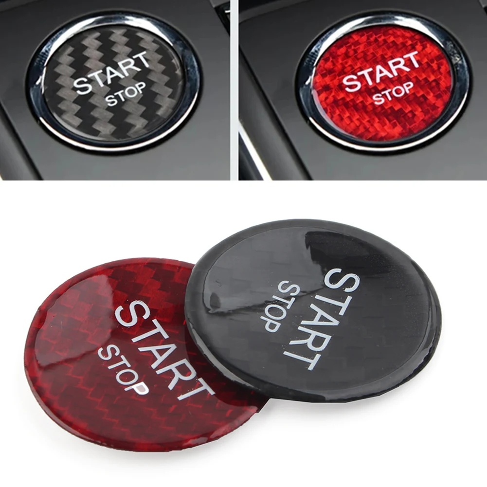 Carbon Fiber Car Engine Start Stop Button Cover For Peugeot 408 308S 508 For Citroen C4L DS5 Black/Red ABS Plastic 