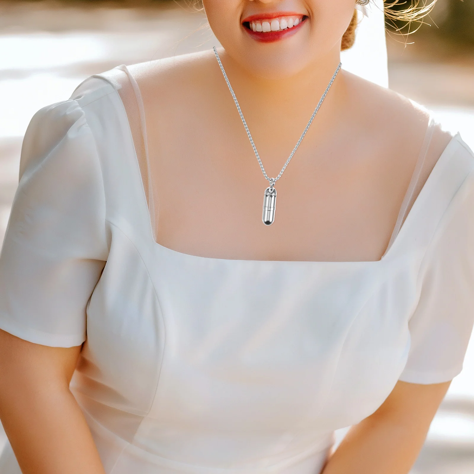 

Perfume Bottle Necklace Openable Pendant Aromatherapy Diffuser Jewelry Gift For Women Men Essential Oil Chain Accessory